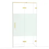 Maxaro Diamond Douchedeur | 110 cm Lichtgoud Helder met matte strook Draaideur