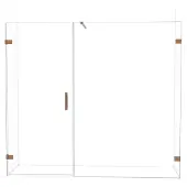 Maxaro Diamond Douchedeur | 225 cm Glanzend koper Helder glas Draaideur