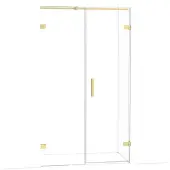 Maxaro Diamond Douchedeur | 115 cm Lichtgoud Helder glas Draaideur