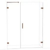 Maxaro Diamond Douchedeur | 155 cm Glanzend koper Helder glas Draaideur