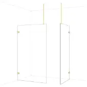 Maxaro Diamond Inloopdouche | 120x100 cm Glanzend lichtgoud Helder glas 2 vaste wanden