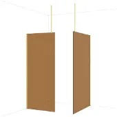 Maxaro Diamond Inloopdouche | 120x90 cm Glanzend lichtgoud Bronsglas 2 vaste wanden