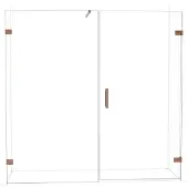 Maxaro Diamond Douchedeur | 205 cm Glanzend koper Helder glas Draaideur