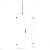 Maxaro Diamond Douchedeur | 105 cm Glanzend koper Helder glas Draaideur