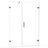 Maxaro Diamond Douchedeur | 135 cm Glanzend koper Helder glas Draaideur