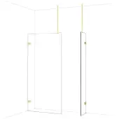 Maxaro Diamond Inloopdouche | 100x40 cm Glanzend lichtgoud Helder glas 2 vaste wanden