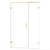 Maxaro Diamond Douchedeur | 125 cm Lichtgoud Helder glas Draaideur