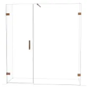 Maxaro Diamond Douchedeur | 185 cm Glanzend koper Helder glas Draaideur