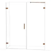 Maxaro Diamond Douchedeur | 165 cm Glanzend koper Helder glas Draaideur