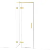 Maxaro Diamond Douchedeur | 80 cm Lichtgoud Helder glas Draaideur