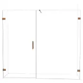 Maxaro Diamond Douchedeur | 225 cm Glanzend koper Helder glas Draaideur