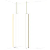 Maxaro Diamond Inloopdouche | 40x40 cm Glanzend lichtgoud Helder glas 2 vaste wanden