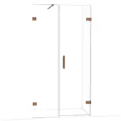 Maxaro Diamond Douchedeur | 105 cm Glanzend koper Helder glas Draaideur