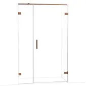 Maxaro Diamond Douchedeur | 125 cm Glanzend koper Helder glas Draaideur