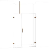 Maxaro Diamond Douchedeur | 135 cm Glanzend koper Helder glas Draaideur