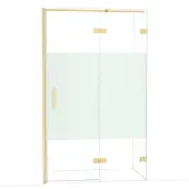 Maxaro Diamond Douchedeur | 120 cm Lichtgoud Helder met matte strook Draaideur
