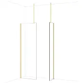 Maxaro Diamond Inloopdouche | 70x40 cm Glanzend lichtgoud Helder glas 2 vaste wanden