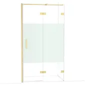 Maxaro Diamond Douchedeur | 110 cm Lichtgoud Helder met matte strook Draaideur