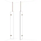 Maxaro Diamond Inloopdouche | 40x30 cm Glanzend koper Helder glas 2 vaste wanden