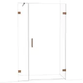 Maxaro Diamond Douchedeur | 125 cm Glanzend koper Helder glas Draaideur