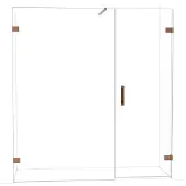 Maxaro Diamond Douchedeur | 185 cm Glanzend koper Helder glas Draaideur