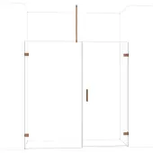 Maxaro Diamond Douchedeur | 195 cm Glanzend koper Helder glas Draaideur