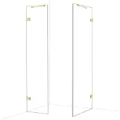 Maxaro Diamond Inloopdouche | 90x50 cm Glanzend lichtgoud Helder glas 2 vaste wanden