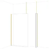 Maxaro Diamond Inloopdouche | 120x30 cm Glanzend lichtgoud Helder glas 2 vaste wanden