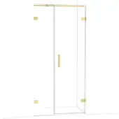 Maxaro Diamond Douchedeur | 95 cm Lichtgoud Helder glas Draaideur