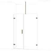 Maxaro Diamond Douchedeur | 135 cm Glanzend koper Helder glas Draaideur