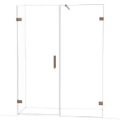 Maxaro Diamond Douchedeur | 155 cm Glanzend koper Helder glas Draaideur