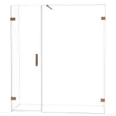 Maxaro Diamond Douchedeur | 175 cm Glanzend koper Helder glas Draaideur