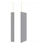 Maxaro Diamond Inloopdouche | 90x30 cm Glanzend lichtgoud Rookglas 2 vaste wanden
