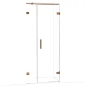 Maxaro Diamond Douchedeur | 85 cm Glanzend koper Helder glas Draaideur