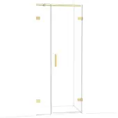 Maxaro Diamond Douchedeur | 85 cm Lichtgoud Helder glas Draaideur