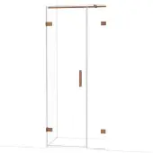 Maxaro Diamond Douchedeur | 85 cm Glanzend koper Helder glas Draaideur