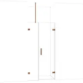 Maxaro Diamond Douchedeur | 95 cm Glanzend koper Helder glas Draaideur