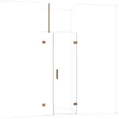 Maxaro Diamond Douchedeur | 85 cm Glanzend koper Helder glas Draaideur