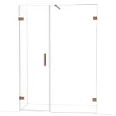 Maxaro Diamond Douchedeur | 145 cm Glanzend koper Helder glas Draaideur
