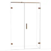 Maxaro Diamond Douchedeur | 125 cm Glanzend koper Helder glas Draaideur