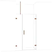 Maxaro Diamond Douchedeur | 115 cm Glanzend koper Helder glas Draaideur