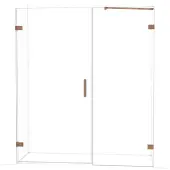 Maxaro Diamond Douchedeur | 175 cm Glanzend koper Helder glas Draaideur
