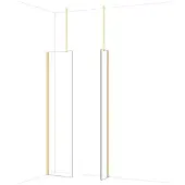 Maxaro Diamond Inloopdouche | 50x30 cm Glanzend lichtgoud Helder glas 2 vaste wanden