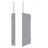 Maxaro Diamond Inloopdouche | 120x30 cm Glanzend koper Rookglas 2 vaste wanden