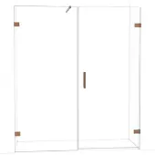Maxaro Diamond Douchedeur | 175 cm Glanzend koper Helder glas Draaideur