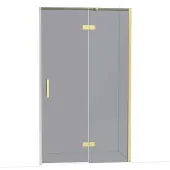 Maxaro Diamond Douchedeur | 120 cm Lichtgoud Rookglas Draaideur