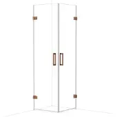 Maxaro Diamond Douchecabine | 60x60 cm Glanzend koper Helder glas Draaideur Vierkant
