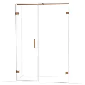Maxaro Diamond Douchedeur | 135 cm Glanzend koper Helder glas Draaideur