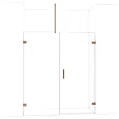 Maxaro Diamond Douchedeur | 175 cm Glanzend koper Helder glas Draaideur