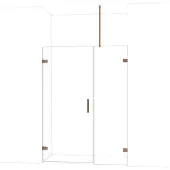 Maxaro Diamond Douchedeur | 145 cm Glanzend koper Helder glas Draaideur